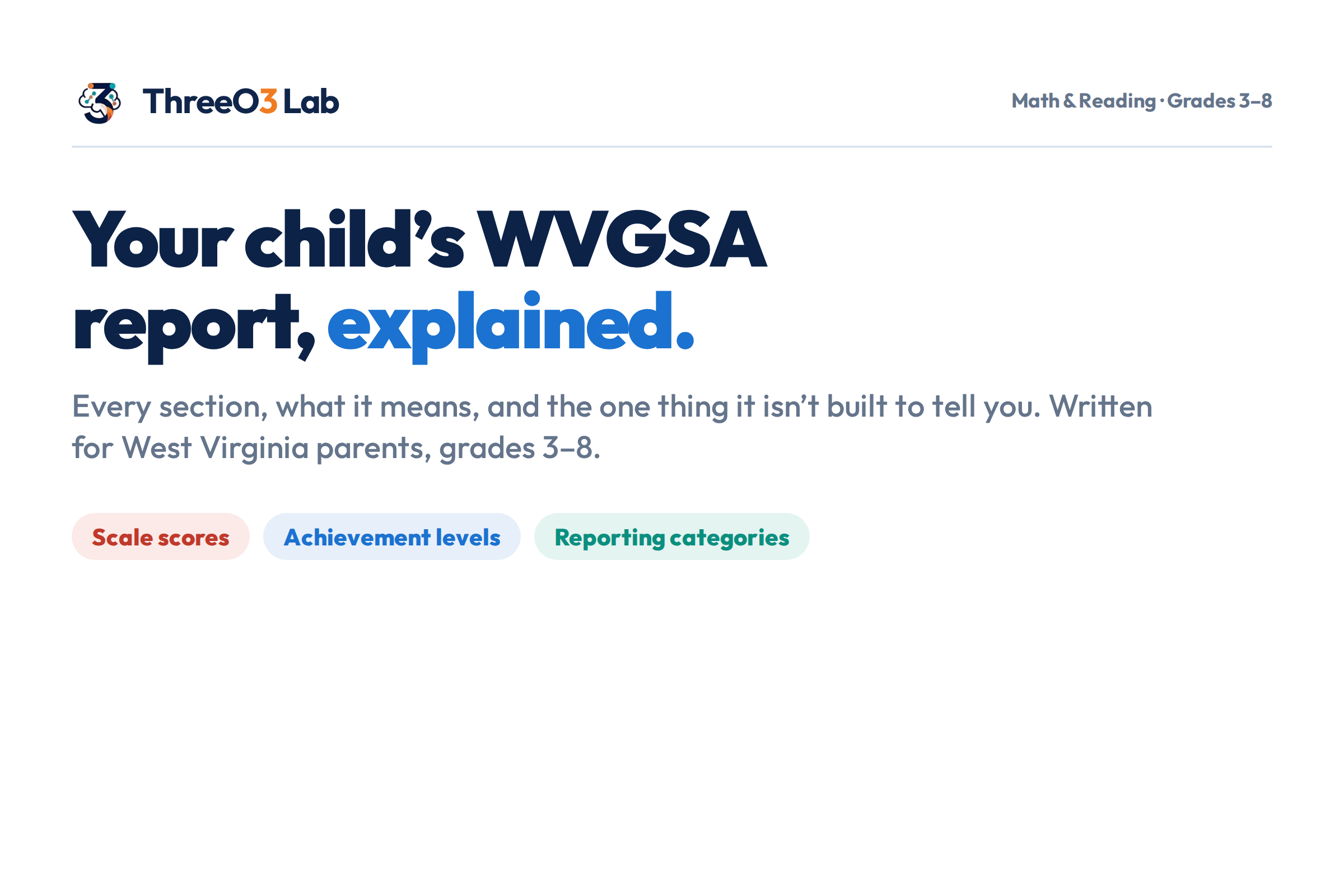Your child’s WVGSA report, explained — every section, what it means, and the one thing it isn’t built to tell you